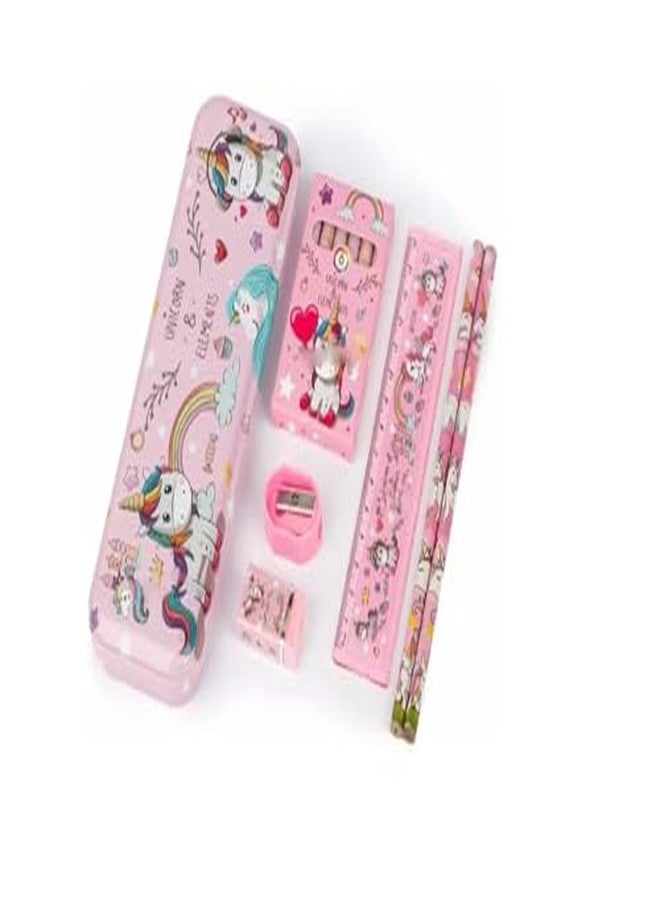 ECLET مجموعة أدوات مكتبية إكليت يونيكورن، علبة أقلام للأولاد والبنات، هدية أدوات مكتبية مدرسية مع يونيكورن فاخر للأطفال. - Image 3